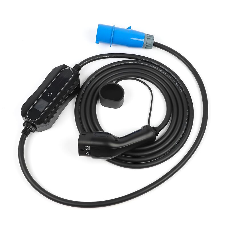 EV portable charging cable Type 2 to CEE plug with controlbox 32A